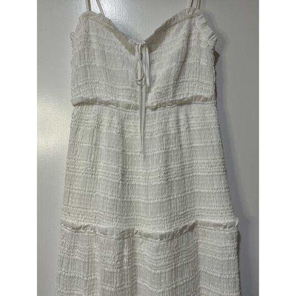 Lost + Wander Calla Lily White Tiered Midi Dress Sz Medium NWT Feminine Romantic - Picture 5 of 14